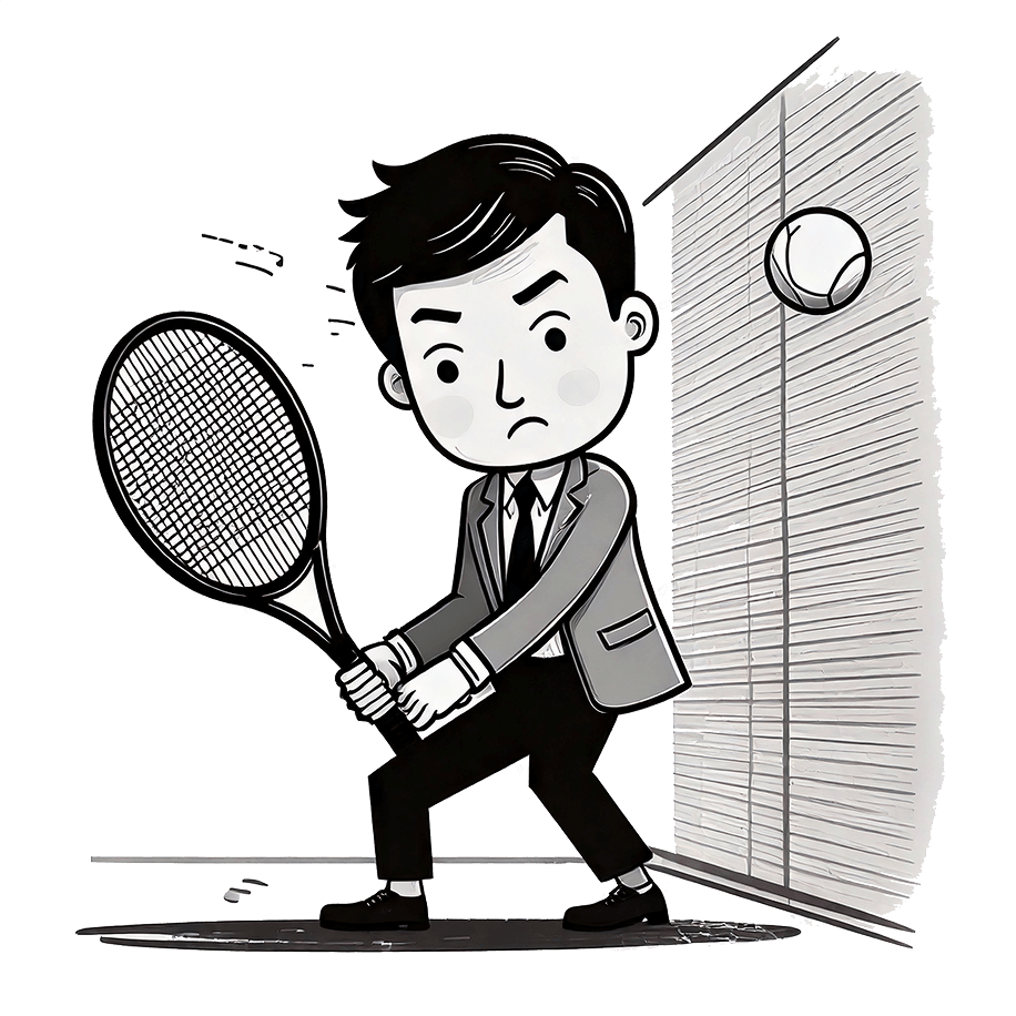 壁打ちするビジネスマン